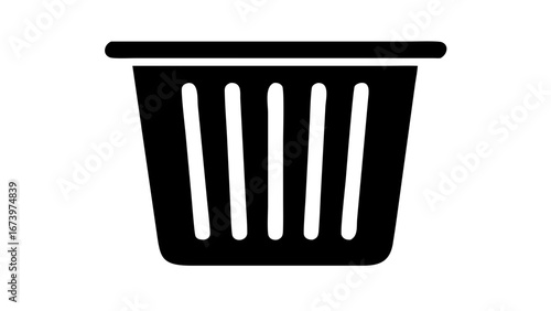 Grooved Trash Receptacle Silhouette trash bin garbage can