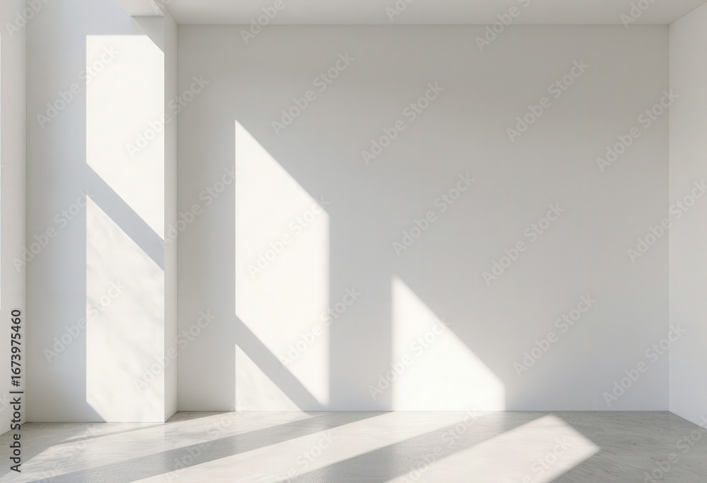 Fototapeta premium White room with sunlight on floor