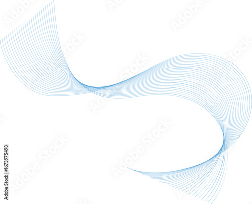 Abstract Blue Line Wave Background. Modern abstract design with flowing curved blue lines forming wave patterns. Perfect for digital backgrounds, presentations, posters and contemporary graphic 