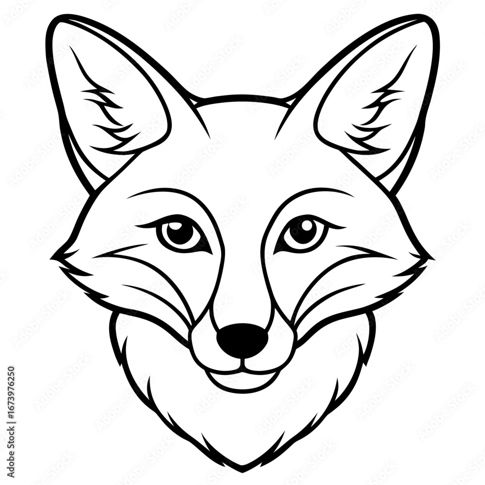 Obraz premium Minimalist Fox Head Vector Illustration