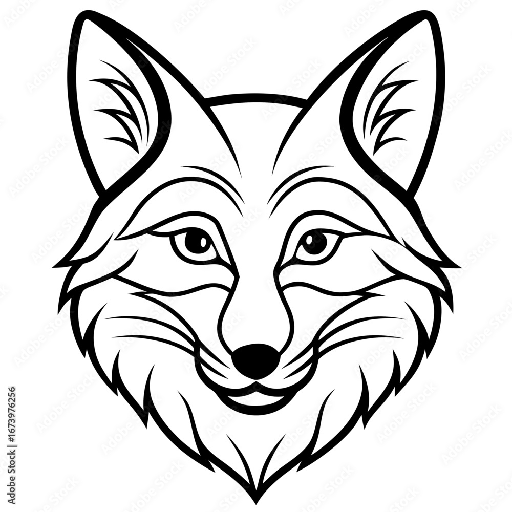 Fototapeta premium Minimalist Fox Head Vector Illustration
