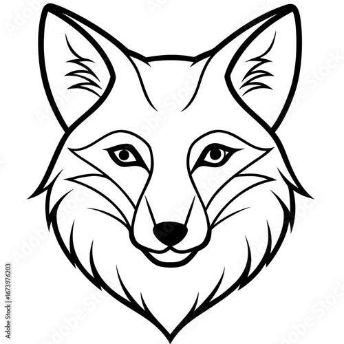 Minimalist Fox Head Vector Illustration