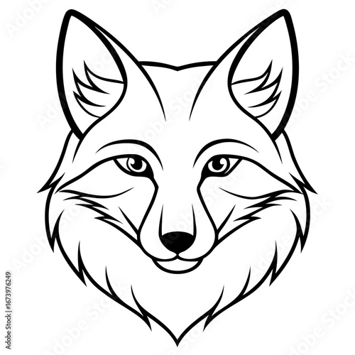 Minimalist Fox Head Vector Illustration