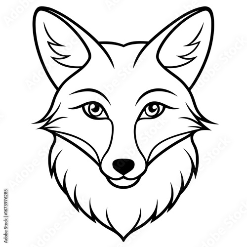 Minimalist Fox Head Vector Illustration