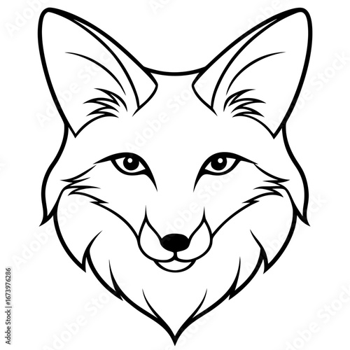 Minimalist Fox Head Vector Illustration