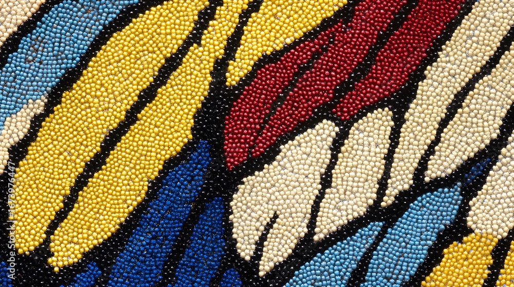 Fototapeta premium Abstract Colorful Beadwork Pattern Texture Background