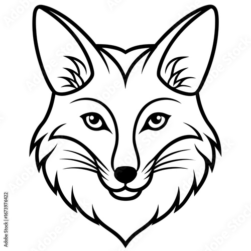 Minimalist Fox Head Vector Illustration