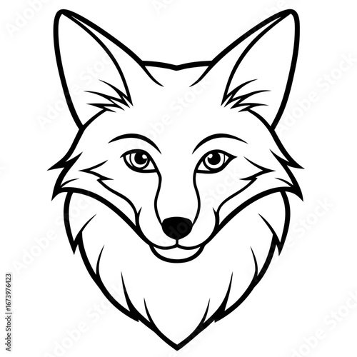 Minimalist Fox Head Vector Illustration