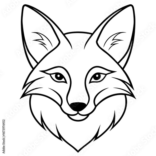 Minimalist Fox Head Vector Illustration