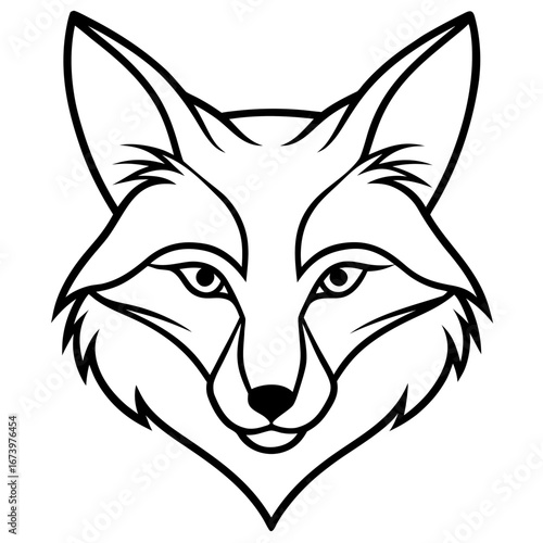 Minimalist Fox Head Vector Illustration