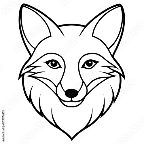 Minimalist Fox Head Vector Illustration