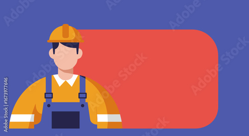 Professional worker in hard hat and overalls, representing construction, industry, and skilled labor. Perfect for business, safety, or trade concepts with ample copy space.