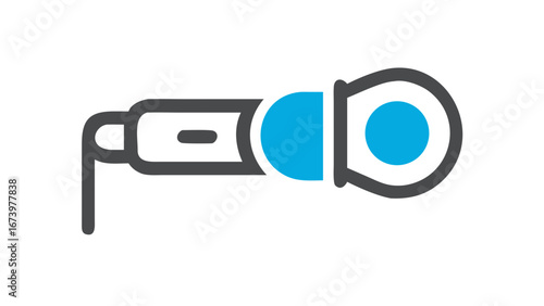 Microphone with blue and gray accents audio sound