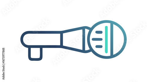 Microphone with blue and teal gradient audio sound