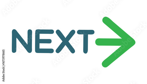 Next arrow with teal letters forward direction