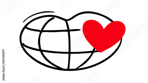 Simple red heart shape love symbol romantic