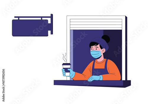 Customer safety measures and business operations during a health crisis protecting employees and patrons