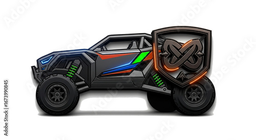 A bold vector illustration of an off-road rider, capturing the thrill of adventure, power, and the freedom of exploring untamed trails.