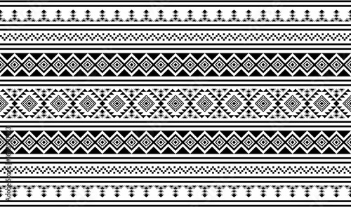Seamless ethnic and tribal patterns, black and white prints for your textiles.