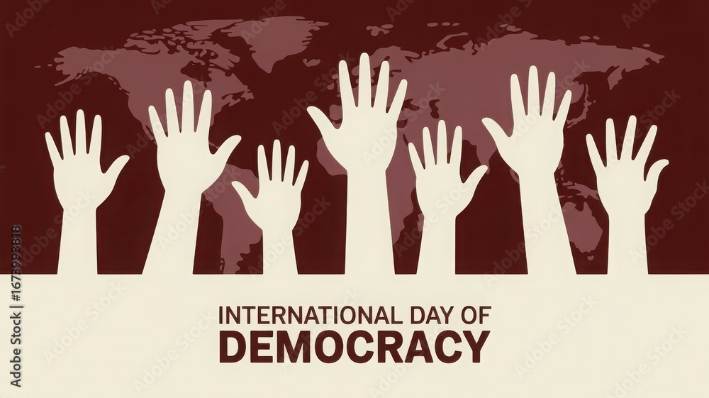 Fototapeta premium International Day of Democracy Celebration Freedom Rights Equality Justice Global Unity Background Illustration