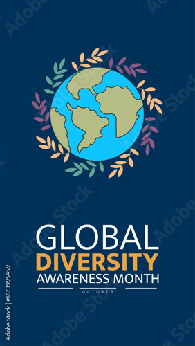 
Global Diversity Awareness Month Poster Design Template Celebrating Multicultural Inclusion Equality and Global Unity Banner Layout for Awareness Campaigns and Events banner for mobile responsive
