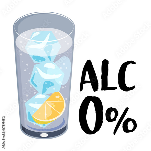 アルコール0％の酎ハイのイラスト