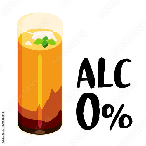 アルコール0％のカシスオレンジのイラスト