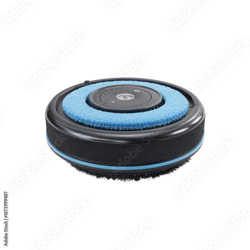 Smart Robotic Floor Cleaner Close-up Studio Shot of a Modern Cleaning Device