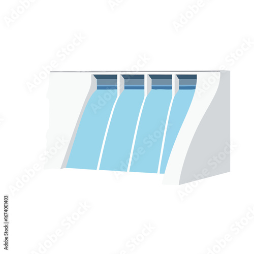 A graphic of a hydroelectric dam for renewable energy