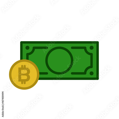 Golden bitcoin coin. Crypto currency golden coin bitcoin symbol isolated on white background. Realistic vector illustration.