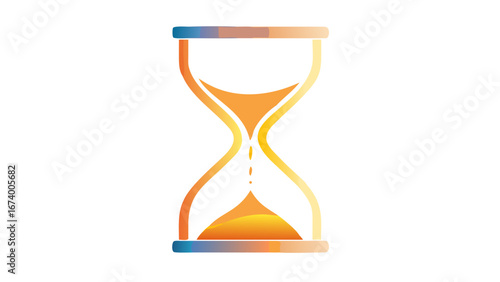 Hourglass with flowing sand and gradient frame time