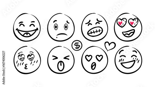 Pink Hearts Emoticon Accents emoji love
