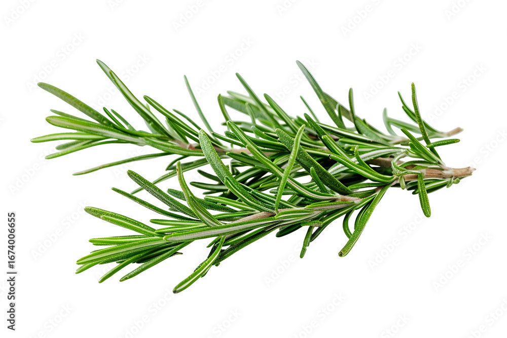 Fototapeta premium Fresh Rosemary Sprig Isolated on Black Background
