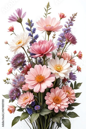 A vibrant bouquet of assorted flowers showcasing beautiful colors and textures, perfect for any floral arrangement.