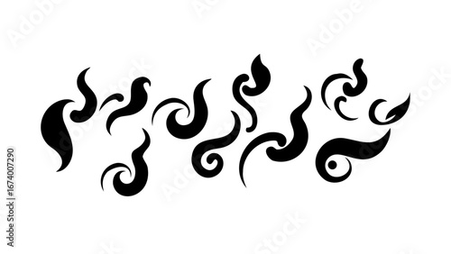 Abstract Black Steam Cloud vapor