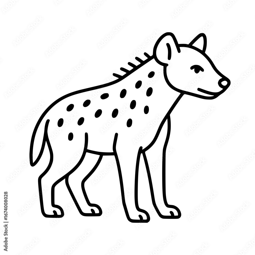 Fototapeta premium Hyena Outline Vector Icon