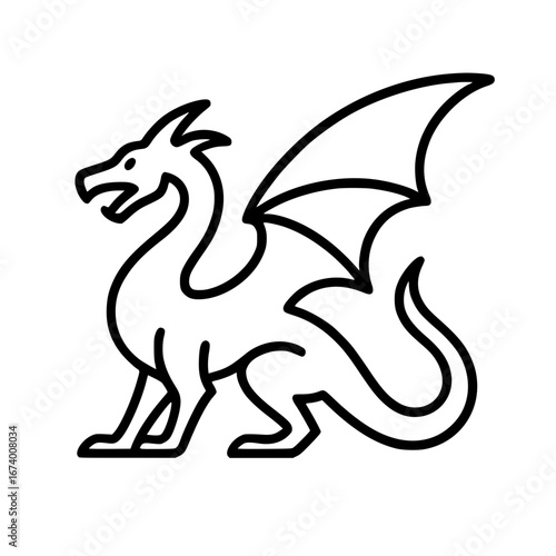 Dragon Silhouette Vector Icon