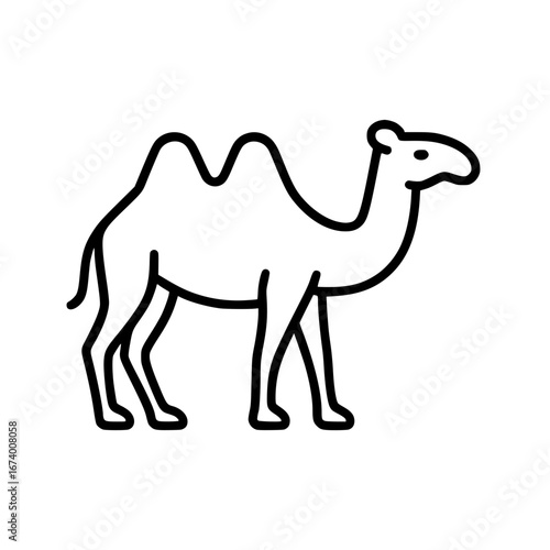 Camel Outline Vector Icon