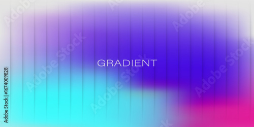 Concept of ripple gradient background. Vector illustration with ripple glass texture effect. Futuristic vibrant ribbed banner. Modern colourful gradient background with glass displacement effect.