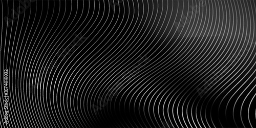 3D Vector wave lines pattern smooth curve flowing dynamic white light isolated on black background for concept of technology, digital, communication, science, music , illustration