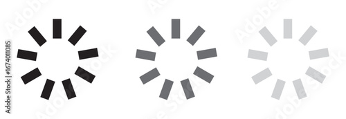 Collection of circular loading spinner icons progress. Circle loader collection. Loading bar Icons and Progress Bar icon Vector Set in black and white. Load bar, buffer vector icon. Loading bar icons 