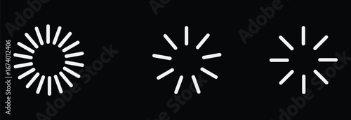 Collection of circular loading spinner icons progress. Circle loader collection. Loading bar Icons and Progress Bar icon Vector Set in black and white. Load bar, buffer vector icon. Loading bar icons 