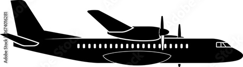 Aircraft propeller plane vector illustration black and white