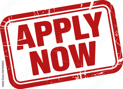 Bold "Apply Now" stamp for urgent calls to action and opportunities.