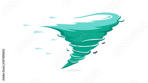 Stylized Teal Tornado Swirl storm weather