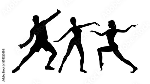 Elegant couple dancing gracefully in silhouette dancers elegance