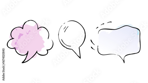 Pastel speech bubbles with watercolor texture pastel colors communication