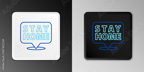 Line Stay home icon isolated on grey background. Corona virus 2019-nCoV. Colorful outline concept. Vector