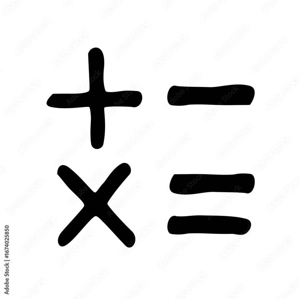 Obraz premium calculator math symbols mathematics calculate icon vector hand drawn doodle