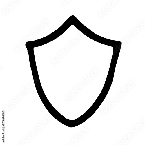 Shield Protection Secure Antivirus Empty Blank Security Hand Drawn Doodle Vector Icon